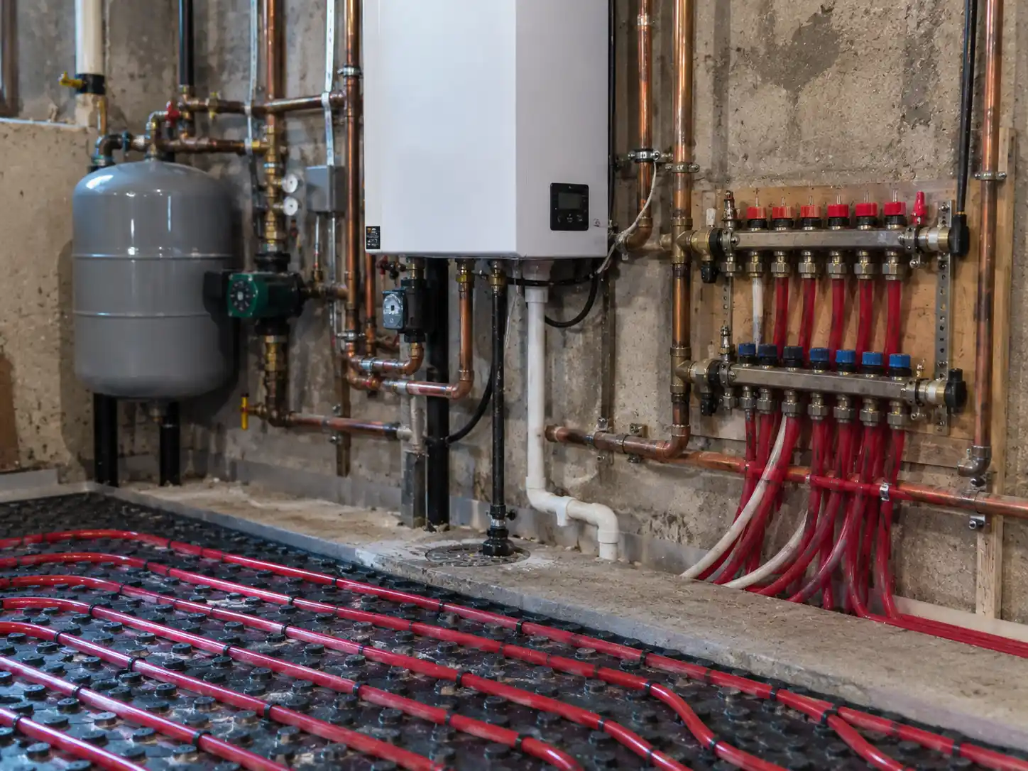 Radiant floor heating manifold and hydronic heating repair in a Kawartha Lakes home