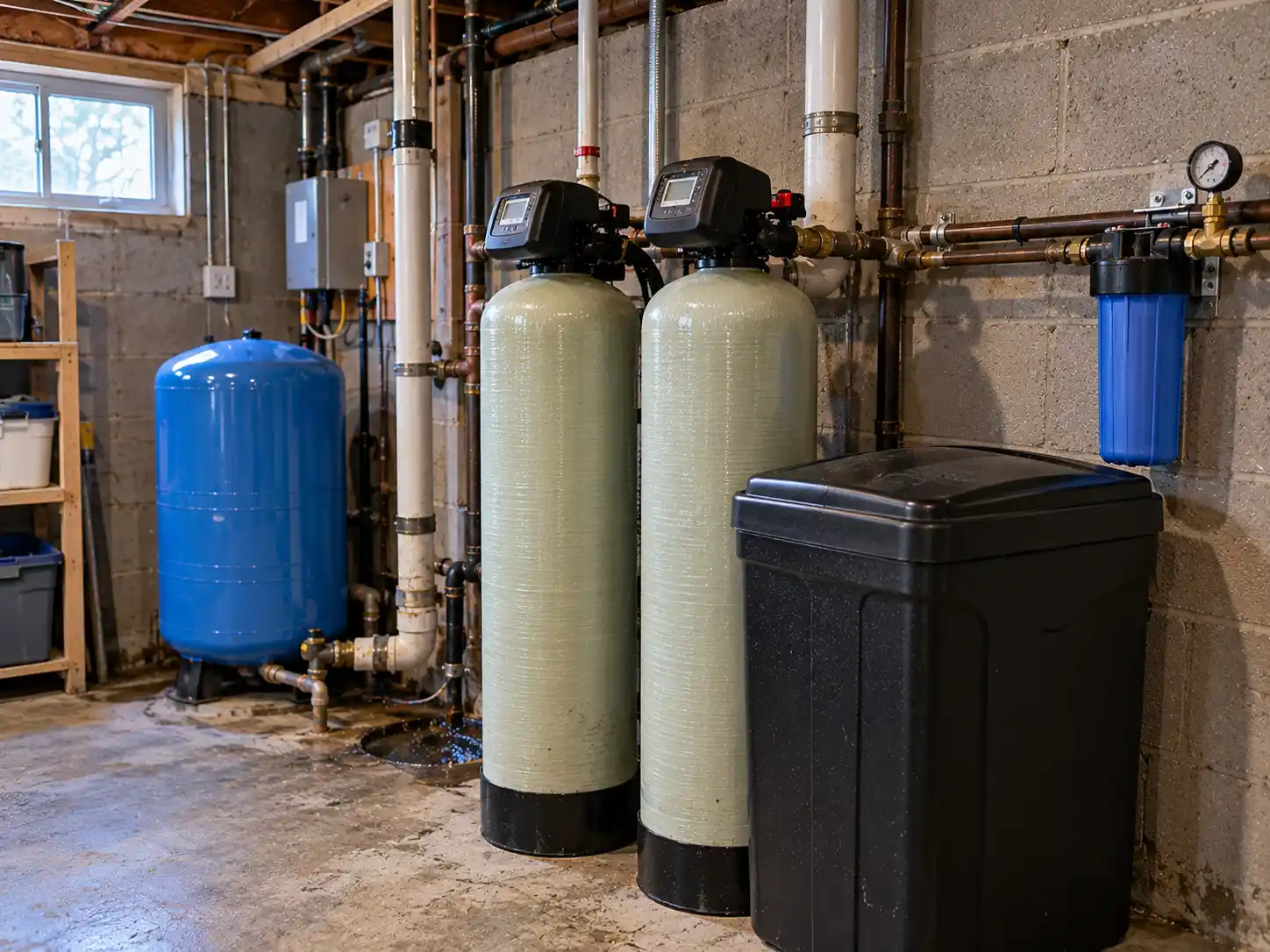 Iron filter, water softener and UV system installed for well water in a Kawartha Lakes home